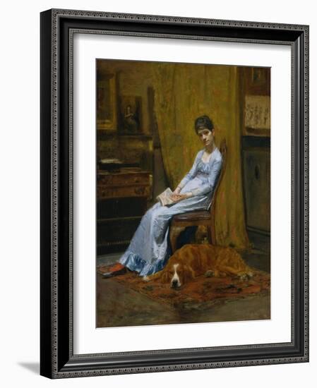 The Artist's Wife and His Setter Dog, c.1884-89-Thomas Cowperthwait Eakins-Framed Giclee Print