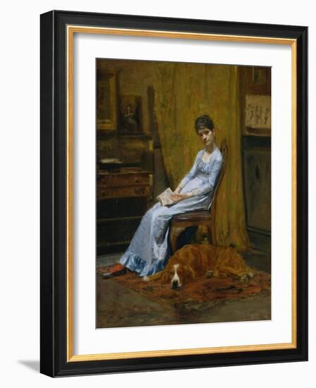 The Artist's Wife and His Setter Dog, c.1884-89-Thomas Cowperthwait Eakins-Framed Giclee Print