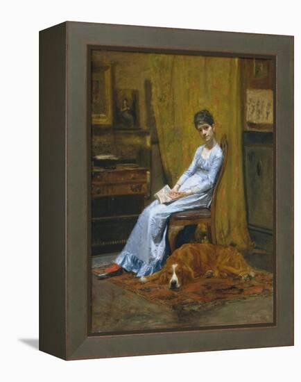 The Artist's Wife and His Setter Dog-Thomas Cowperthwait Eakins-Framed Premier Image Canvas