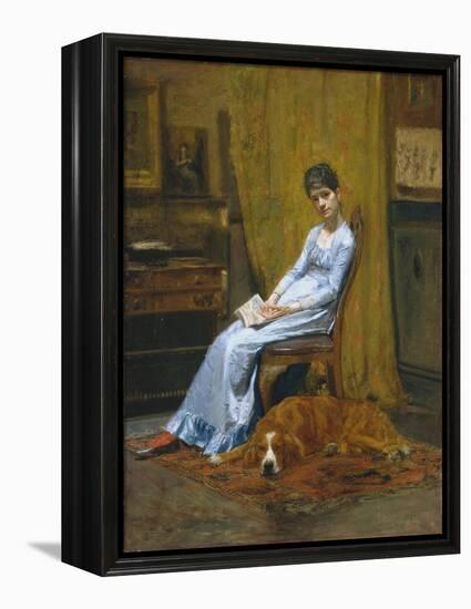 The Artist's Wife and His Setter Dog-Thomas Cowperthwait Eakins-Framed Premier Image Canvas