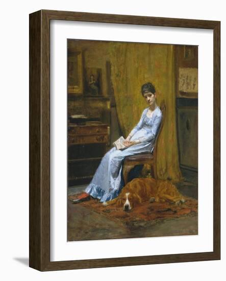 The Artist's Wife and His Setter Dog-Thomas Cowperthwait Eakins-Framed Giclee Print