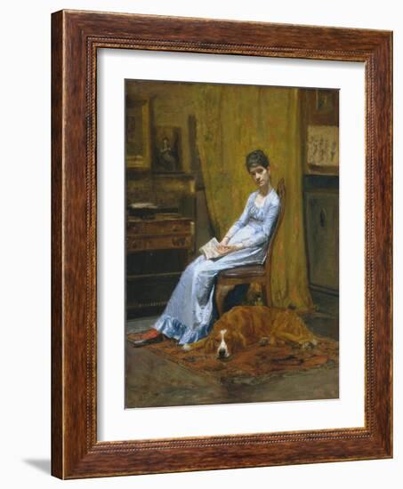 The Artist's Wife and His Setter Dog-Thomas Cowperthwait Eakins-Framed Giclee Print