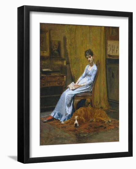 The Artist's Wife and His Setter Dog-Thomas Cowperthwait Eakins-Framed Giclee Print