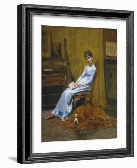 The Artist's Wife and His Setter Dog-Thomas Cowperthwait Eakins-Framed Giclee Print