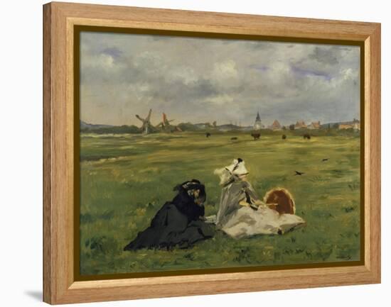 The Artist's Wife and Mother in the Meadow (Oder: the Swallows), 1873-Edouard Manet-Framed Premier Image Canvas