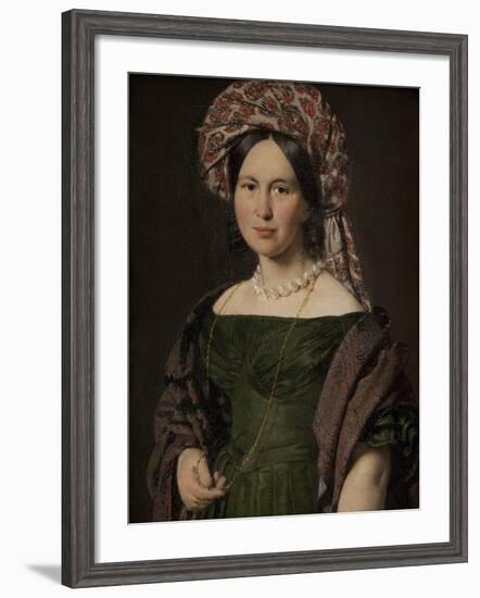 The artist's wife Cathrine, 1842-4-Christian-albrecht Jensen-Framed Giclee Print