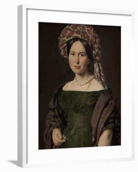 The artist's wife Cathrine, 1842-4-Christian-albrecht Jensen-Framed Giclee Print