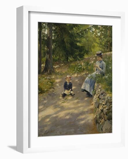 The Artist's Wife Dagny and their Son Sigurd-Paul Fischer-Framed Giclee Print