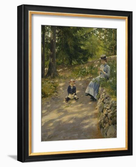 The Artist's Wife Dagny and their Son Sigurd-Paul Fischer-Framed Giclee Print