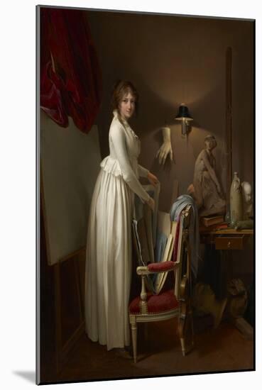 The Artist's Wife in His Studio, C.1795-99 (Oil on Canvas)-Louis Leopold Boilly-Mounted Giclee Print