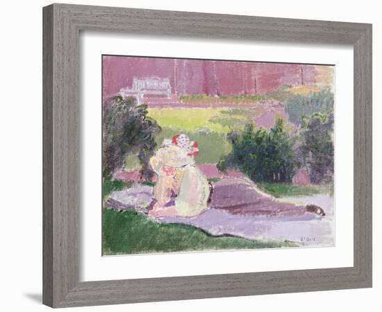 The Artist's Wife in the Garden of Rowlandson House-Spencer Frederick Gore-Framed Giclee Print