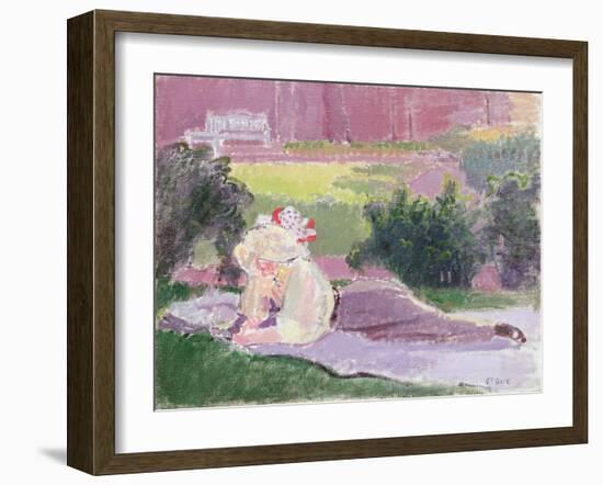 The Artist's Wife in the Garden of Rowlandson House-Spencer Frederick Gore-Framed Giclee Print