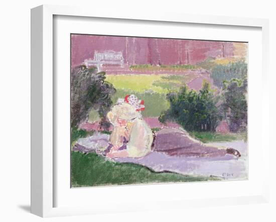 The Artist's Wife in the Garden of Rowlandson House-Spencer Frederick Gore-Framed Giclee Print