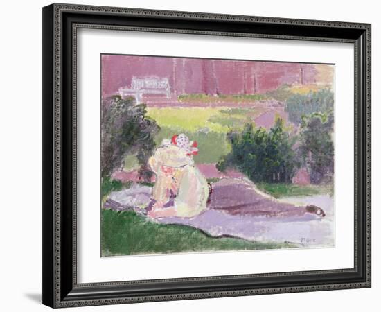 The Artist's Wife in the Garden of Rowlandson House-Spencer Frederick Gore-Framed Giclee Print