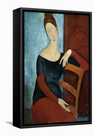 The Artist's Wife (Jeanne Huberterne) 1918-Amedeo Modigliani-Framed Premier Image Canvas