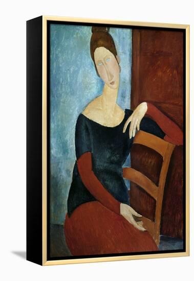 The Artist's Wife (Jeanne Huberterne) 1918-Amedeo Modigliani-Framed Premier Image Canvas