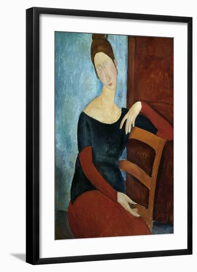 The Artist's Wife (Jeanne Huberterne) 1918-Amedeo Modigliani-Framed Giclee Print