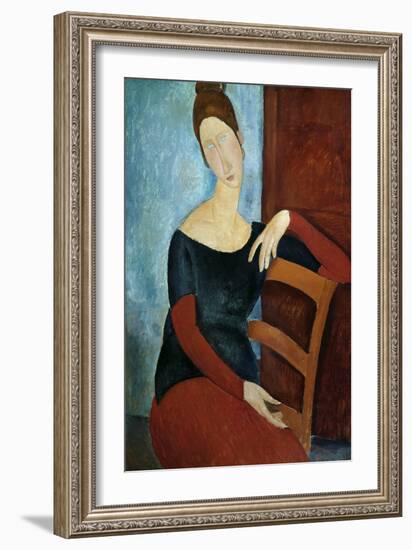 The Artist's Wife (Jeanne Huberterne) 1918-Amedeo Modigliani-Framed Giclee Print