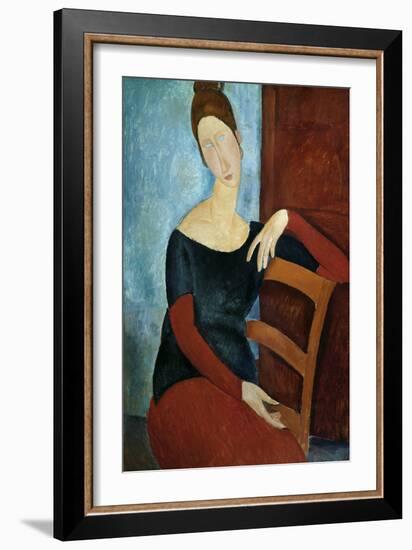 The Artist's Wife (Jeanne Huberterne) 1918-Amedeo Modigliani-Framed Giclee Print