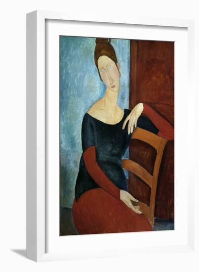 The Artist's Wife (Jeanne Huberterne) 1918-Amedeo Modigliani-Framed Giclee Print