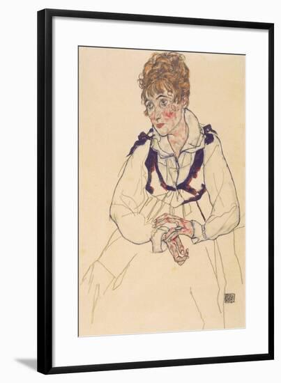 The Artist's Wife, Seated, 1917-Egon Schiele-Framed Giclee Print