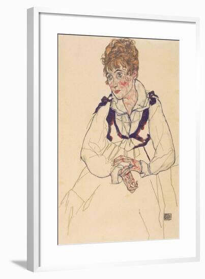 The Artist's Wife, Seated, 1917-Egon Schiele-Framed Giclee Print