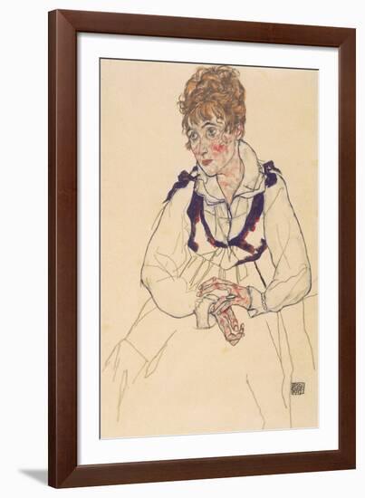 The Artist's Wife, Seated, 1917-Egon Schiele-Framed Giclee Print