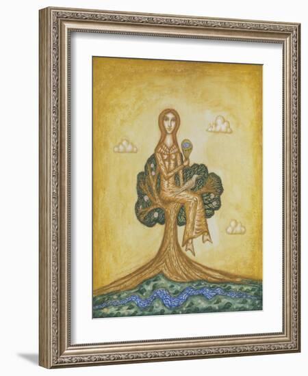 The Artist's Wife Seated in a Tree-Cecil Collins-Framed Giclee Print