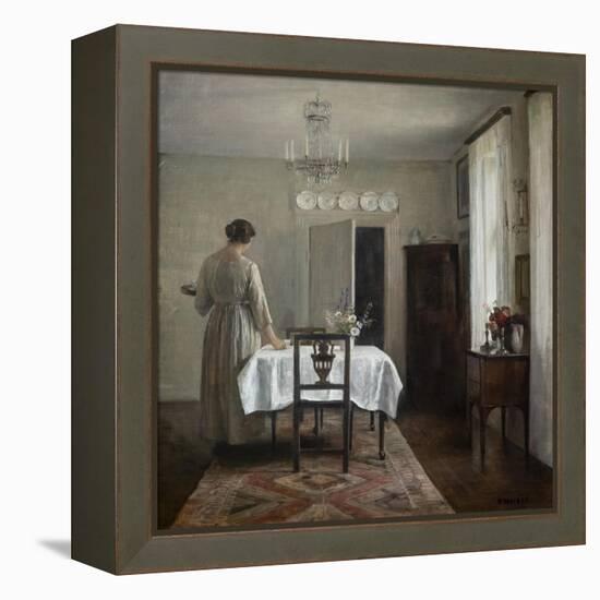 The artist's wife setting the table, 1884-88-Carl Holsoe-Framed Premier Image Canvas