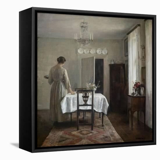 The artist's wife setting the table, 1884-88-Carl Holsoe-Framed Premier Image Canvas