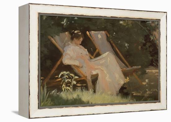 The Artist's Wife Sitting in a Garden Chair at Skagen, 1893-Peder Severin Kröyer-Framed Premier Image Canvas