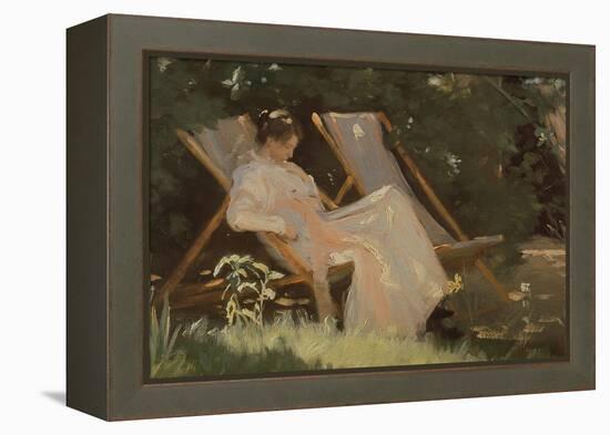 The Artist's Wife Sitting in a Garden Chair at Skagen, 1893-Peder Severin Kröyer-Framed Premier Image Canvas