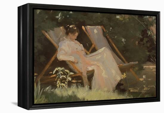 The Artist's Wife Sitting in a Garden Chair at Skagen, 1893-Peder Severin Kröyer-Framed Premier Image Canvas