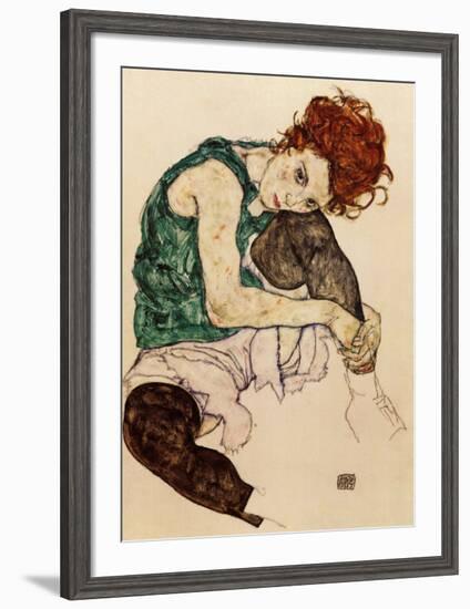 The Artist's Wife-Egon Schiele-Framed Art Print