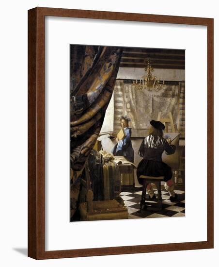 The Artists Studio or the Art of Painting-Johannes Vermeer-Framed Art Print