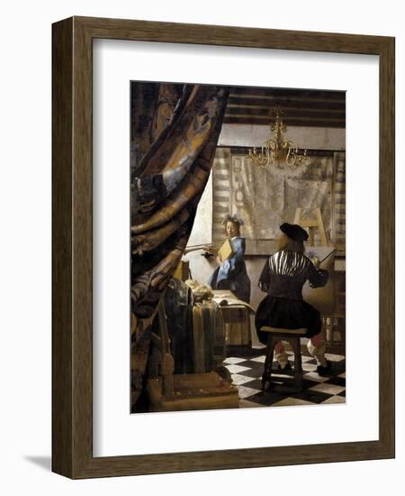 The Artists Studio or the Art of Painting-Johannes Vermeer-Framed Art Print