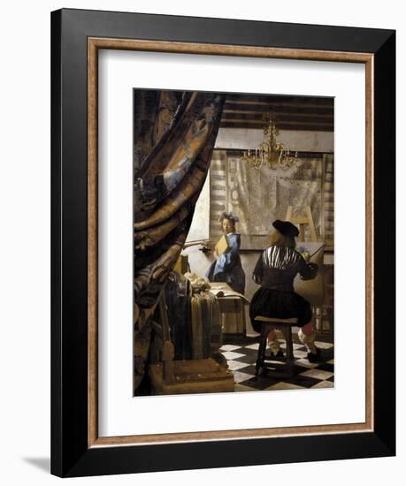 The Artists Studio or the Art of Painting-Johannes Vermeer-Framed Art Print