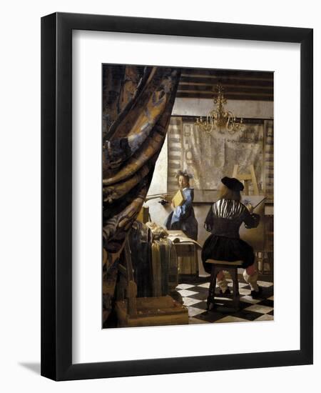 The Artists Studio or the Art of Painting-Johannes Vermeer-Framed Art Print