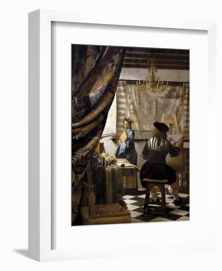 The Artists Studio or the Art of Painting-Johannes Vermeer-Framed Art Print