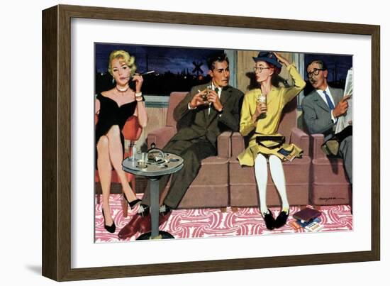 The Artless Heiress, 2 - Saturday Evening Post "Men at the Top", June 1, 1957 pg.17-Robert Meyers-Framed Giclee Print