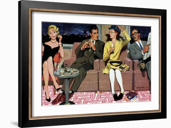 The Artless Heiress, 2 - Saturday Evening Post "Men at the Top", June 1, 1957 pg.17-Robert Meyers-Framed Giclee Print