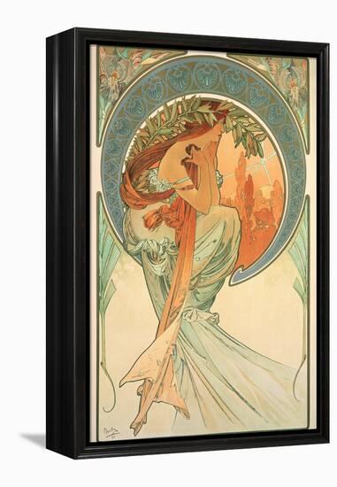 The Arts: Poetry, 1898-Alphonse Mucha-Framed Premier Image Canvas