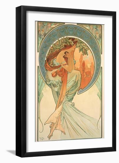 The Arts: Poetry, 1898-Alphonse Mucha-Framed Giclee Print