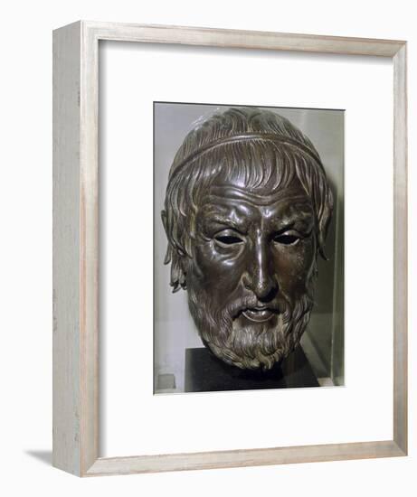 The Arundel Head - bronze head possibly of the Greek tragedian Sophocles. Artist: Unknown-Unknown-Framed Giclee Print