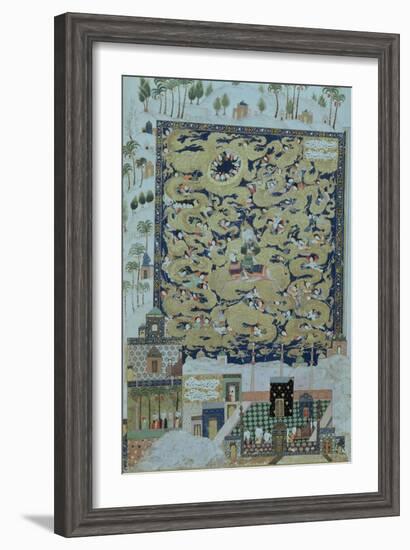 The Ascension of Mohammed, from the Khamsa of Elyas Nezami 1504-null-Framed Giclee Print