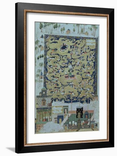 The Ascension of Mohammed, from the Khamsa of Elyas Nezami 1504-null-Framed Giclee Print
