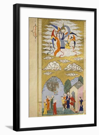 The Ascension, the Prophet Muhhamed Being Carried to Heaven by the Archangel Gabriel-null-Framed Giclee Print