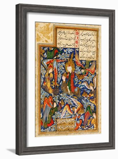 The Ascent of Prophet Muhammad into the Heaven, C. 1580-null-Framed Giclee Print