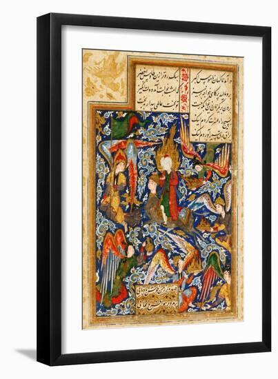 The Ascent of Prophet Muhammad into the Heaven, C. 1580-null-Framed Giclee Print