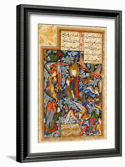 The Ascent of Prophet Muhammad into the Heaven, C. 1580-null-Framed Giclee Print